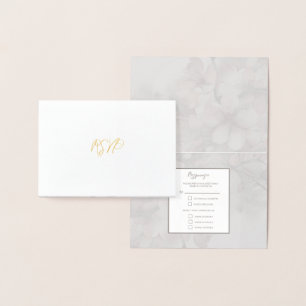 Wedding Foil Cherry Blossom RSVP Card