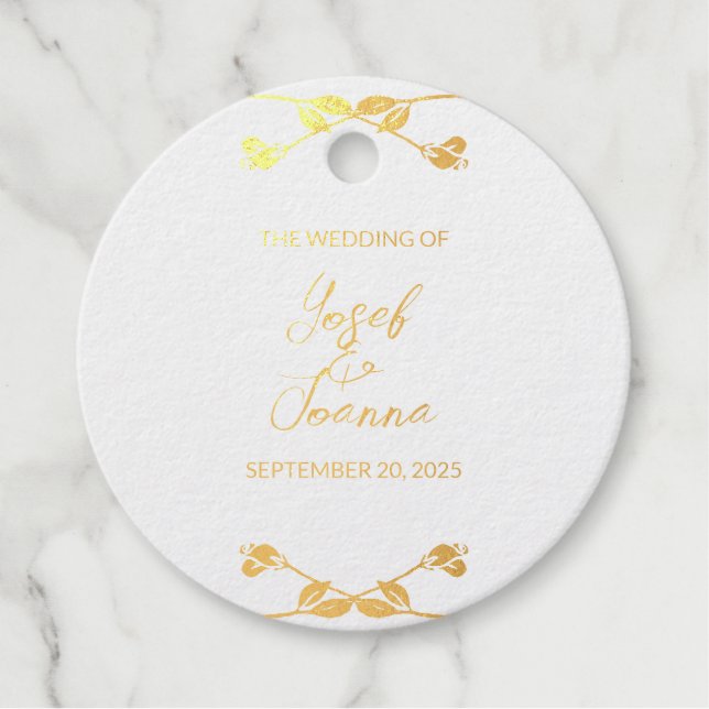 Wedding Foil Favour Tag (Front)