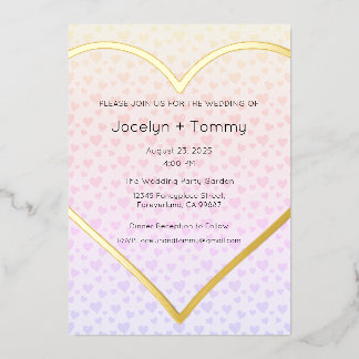 Wedding Foil Invitation, Heart, Wedding Ceremony
