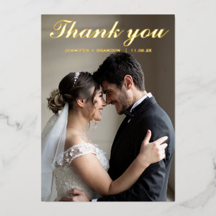 Wedding foil thank you card. Foil holiday card
