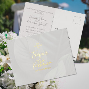 Wedding Foil Tropical Chic Invitation Postcard