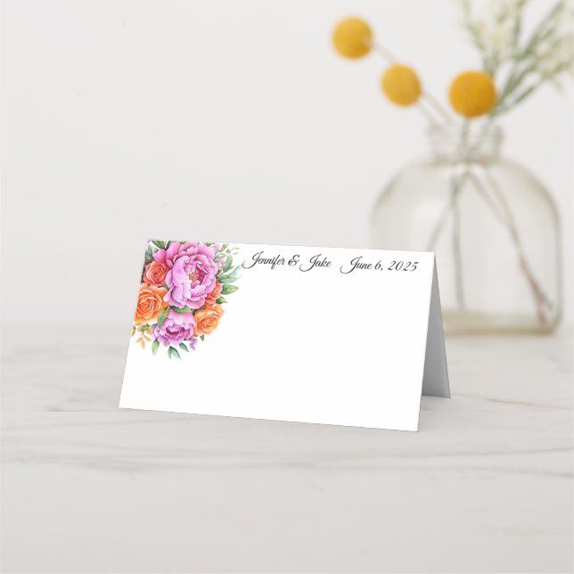 Wedding Folded Name Place Card (Front)