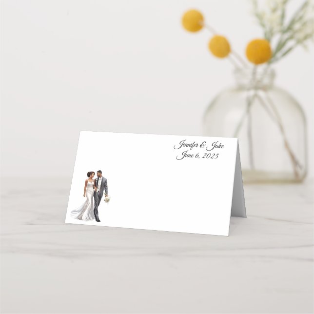 Wedding Folded Name Place Card (Front)