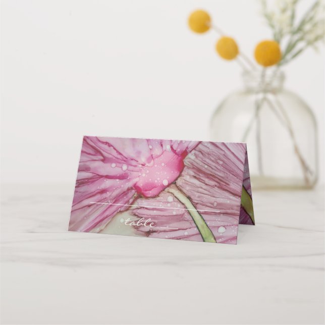 Wedding Folded Tent Card Turquoise Lavenders (Front)