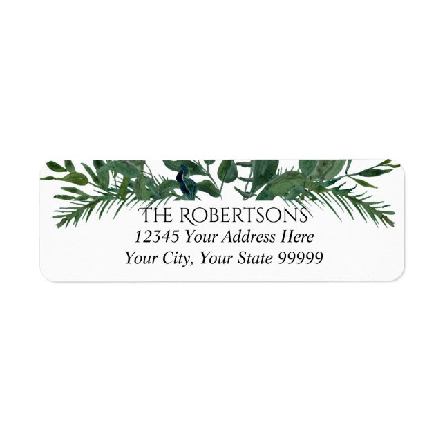 Wedding Forest Foliage Watercolor | Return Address (Front)