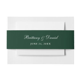 Wedding Forest Green Invitation Belly Band
