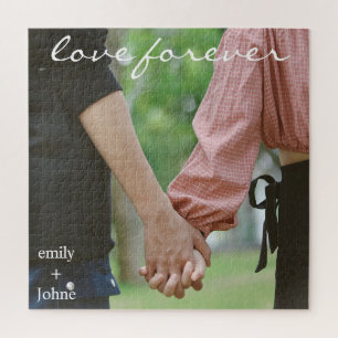Wedding Forever Names Date Photo Jigsaw Puzzle