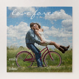 Wedding Forever Names Date Photo Jigsaw Puzzle