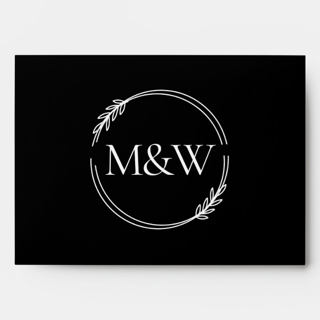 Wedding Formal Black Invitation Colour Palette Envelope (Front)