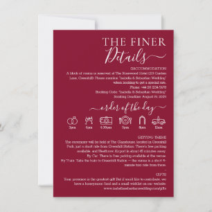 Wedding Formal Burgundy Finer Details Invitation