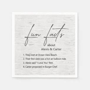 Wedding Fun Facts on Birch Napkin