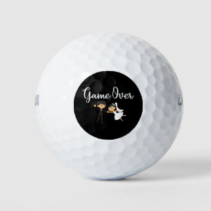 Wedding Game Over Bride and Groom - Gift Idea Golf Balls