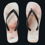 Wedding Game Rose Gold Dust Watercolor Name Jandals<br><div class="desc">Wedding Game Rose Gold Dust Watercolor Name</div>