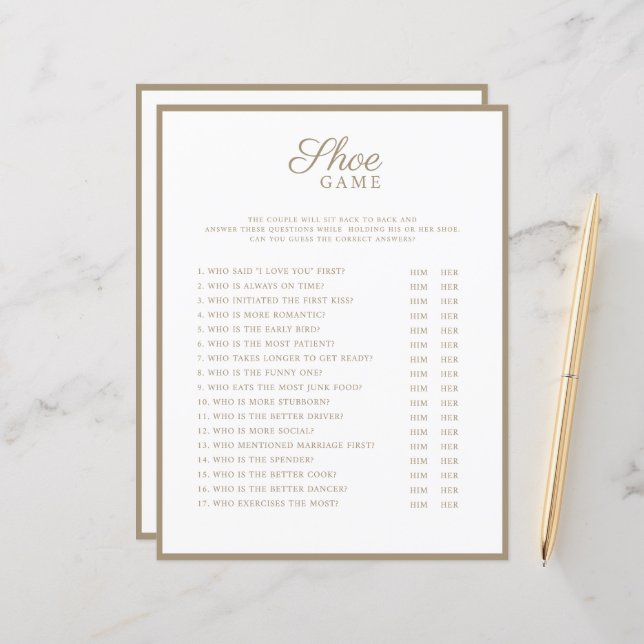 Wedding Games modern style. (Front/Back In Situ)