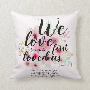 Wedding Gift 4 Parents Bride Groom Catholic Verse Cushion