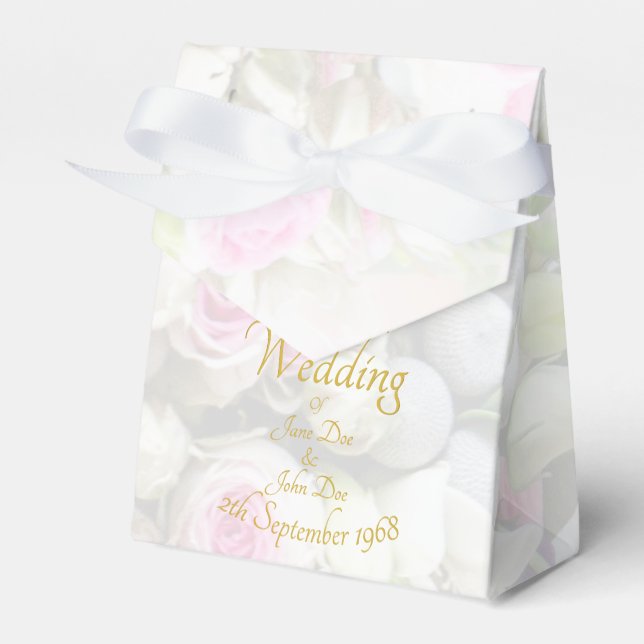 Wedding Gift - Bride with colourful wedding bouque Favour Box (Front Side)