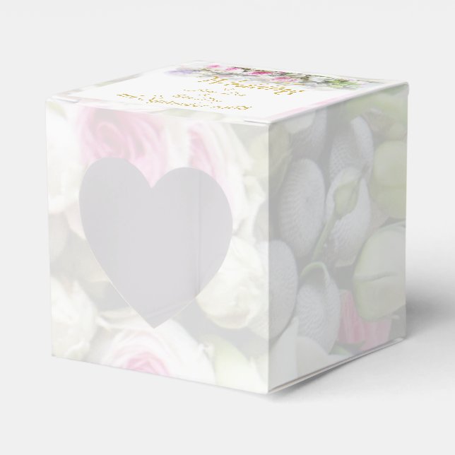 Wedding Gift - Bride with colourful wedding bouque Favour Box (Front Side)