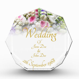 Wedding Gift - Bride with colourful wedding bouque Photo Block