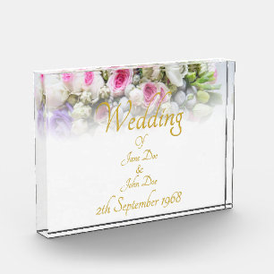 Wedding Gift - Bride with colourful wedding bouque Photo Block