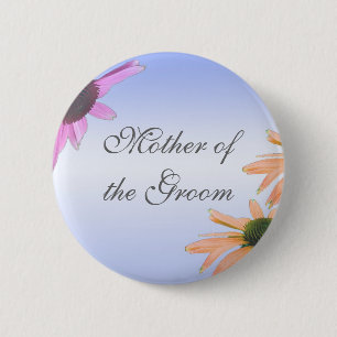 wedding gift, daisy flowers, thank you, etc. 6 cm round badge