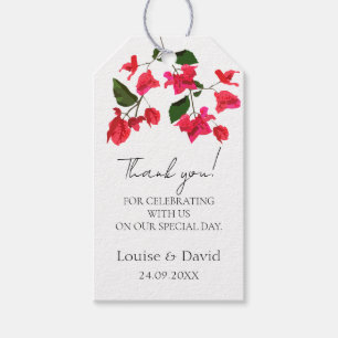 Wedding Gift Favour Tag with Bougainvillea Flower