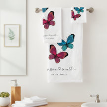 Wedding Gift Idea: Custom Names Bathroom Towel Set