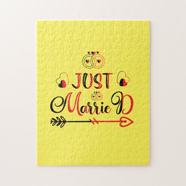 Wedding Gift Just Married Jigsaw Puzzle (Vertical)