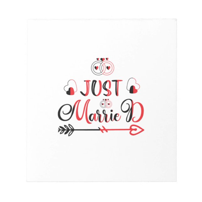 Wedding Gift Just Married Notepad (Front)