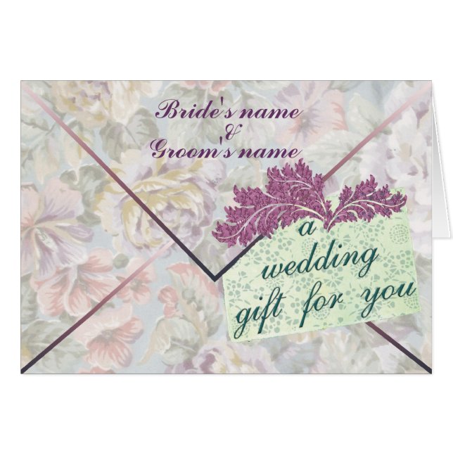 Wedding Gift Money Enclosure Card (Front Horizontal)