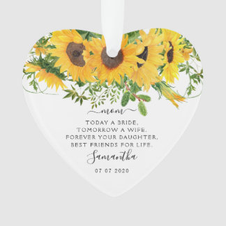 Wedding Gift Mother of the Bride Sunflower Ornament