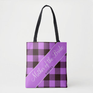 Wedding Gift Orchid Tartan Mother Of The Bride Tote Bag