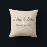 Wedding gift pillow monogrammed<br><div class="desc">A wonderful personalised wedding gift,  monogrammed with the couples names and date.  Also a nice anniversary gift.</div>