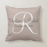 Wedding gift pillow monogrammed<br><div class="desc">A wonderful personalised wedding gift,  monogrammed with the couples names and date.  Also a nice anniversary gift.</div>