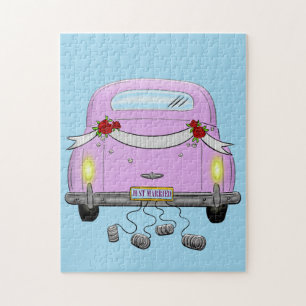 WEDDING GIFT PUZZLE, JUST MARRIED CAR JIGSAW PUZZLE
