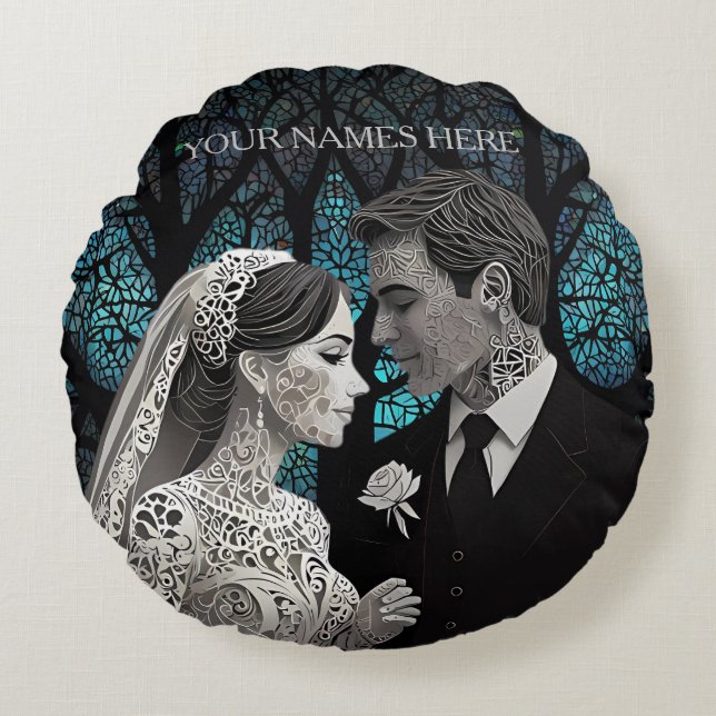 Wedding Gift  Round Cushion (Front)