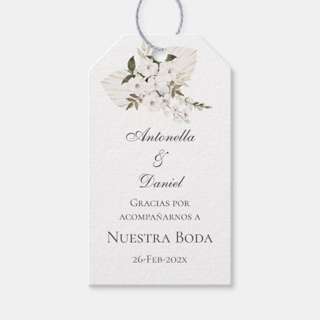 Wedding gift tag in Spanish (Front)