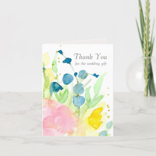 Wedding Gift Thank You Pink Flowers Card
