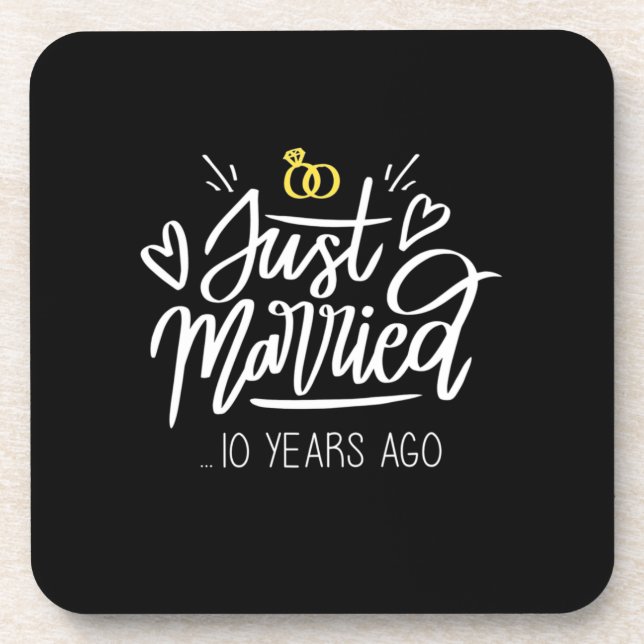Wedding Gifts | 10th Wedding Anniversary Coaster (Front)