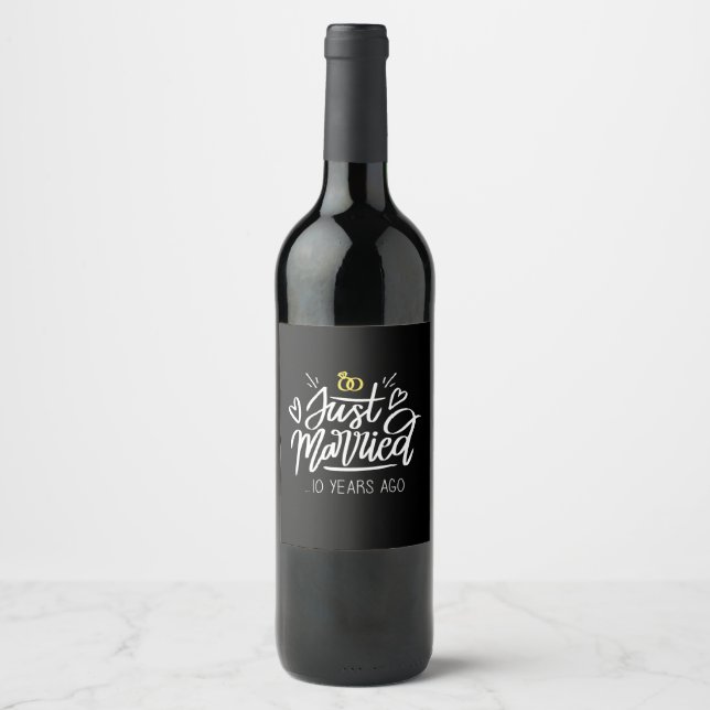 Wedding Gifts | 10th Wedding Anniversary Wine Label (Front)