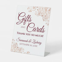 Wedding Gifts & Cards Rose Gold Frills & Burgundy