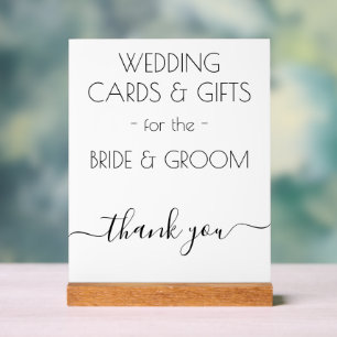 Wedding Gifts Modern White Black Typography Acrylic Sign