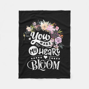 Wedding Gifts You Make My Heart Bloom Fleece Blanket
