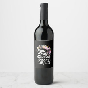 Wedding Gifts You Make My Heart Bloom Wine Label