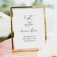Wedding Glow Stick Sign, Light Up The Dance Floor