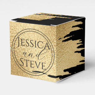 Wedding Gold and Black Classic Favour Box