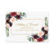 Wedding Gold Burgundy Blue Registry Insert Card BG