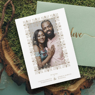 Wedding Gold Fancy Ornament Lace Effect Modern Invitation