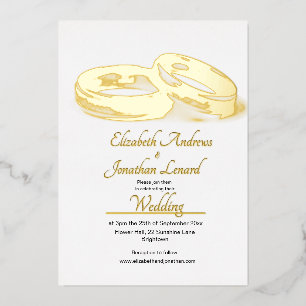 Wedding Gold Foil Elegant Rings  Simple 