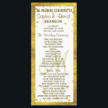 Wedding Gold Frame Confetti Custom Program Programme<br><div class="desc">Luxury and romantic design featuring gold foil frame,  golden confetti,  hearts and arrows on white background. Use Customise it tool to add your monogram,  names,  wedding colours and info on the back. For matching accessories see my Gold Confetti,  Hearts,  Arrows and Black?white Leather Wedding Collection.</div>