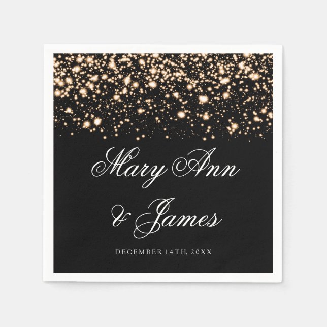 Wedding Gold Midnight Glam Napkin (Front)
